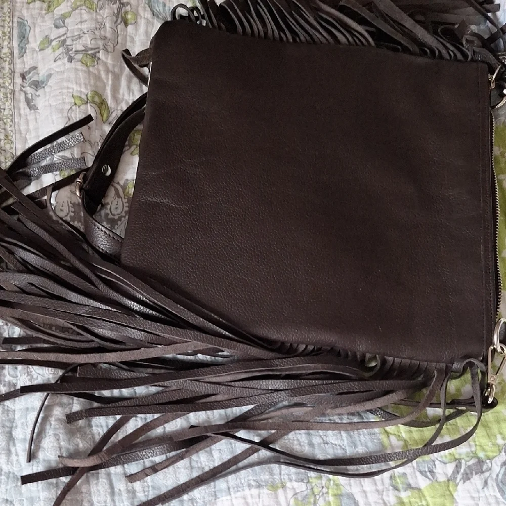 Classy COWGIRL Fringe Black and White Shoulder Bag